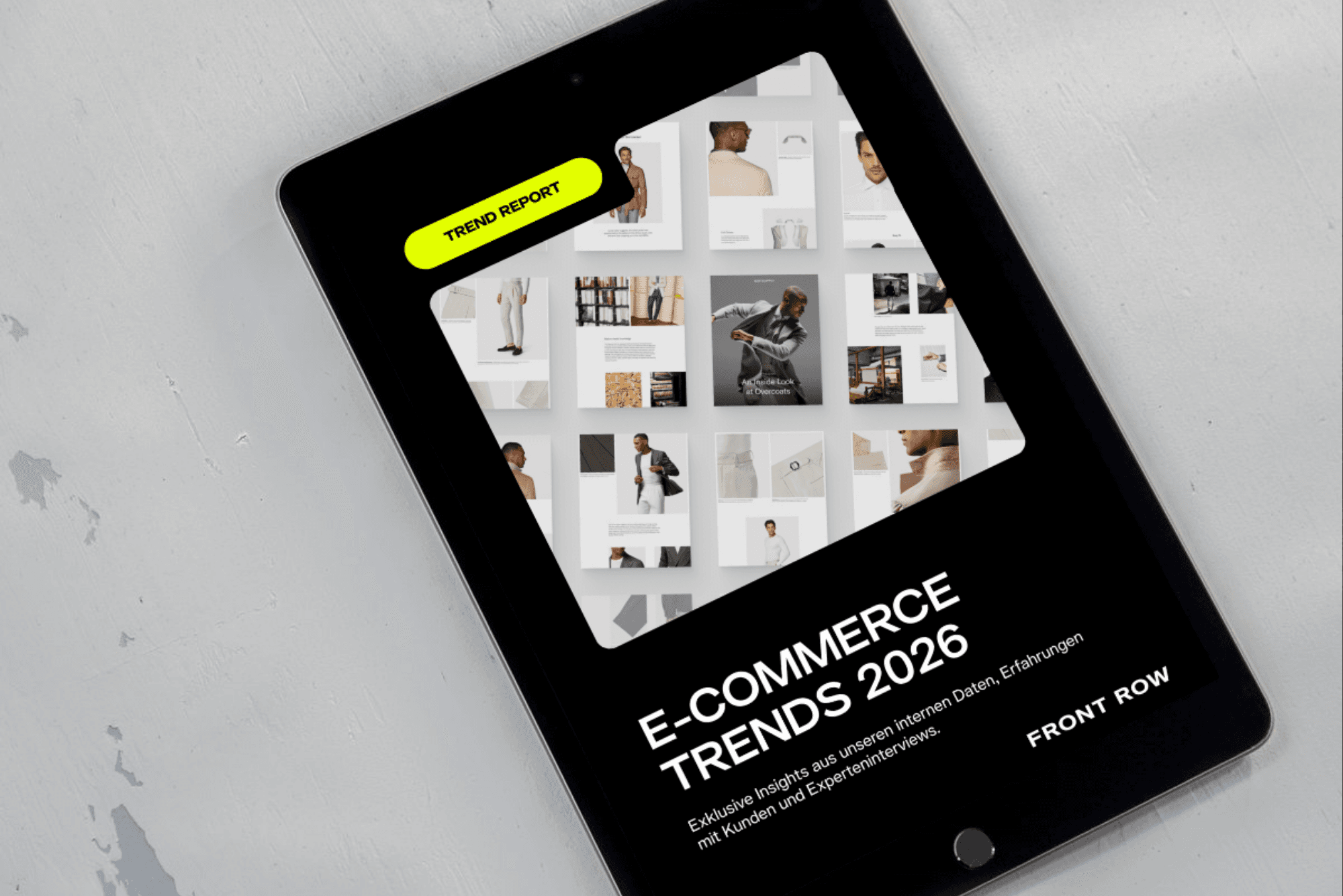 iPad with Trend Report E-Commerce Trends 2026
