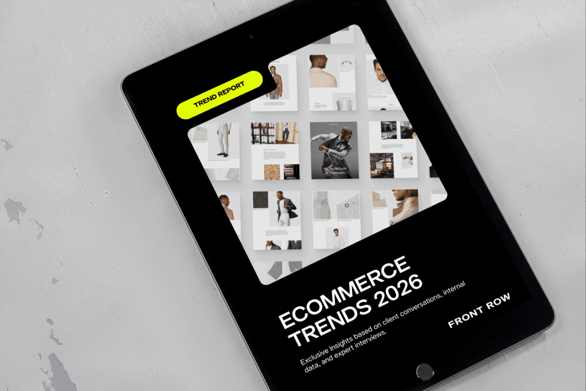 iPad with Trend Report Ecommerce Trends 2026