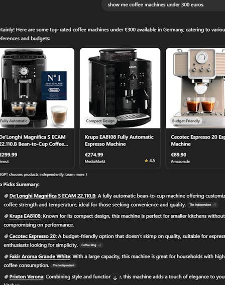 ChatGPT Enters E-Commerce with the New Product Search Feature