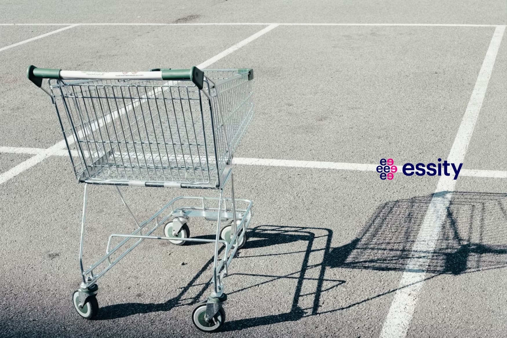 Shopping Cart on empty parking lot
