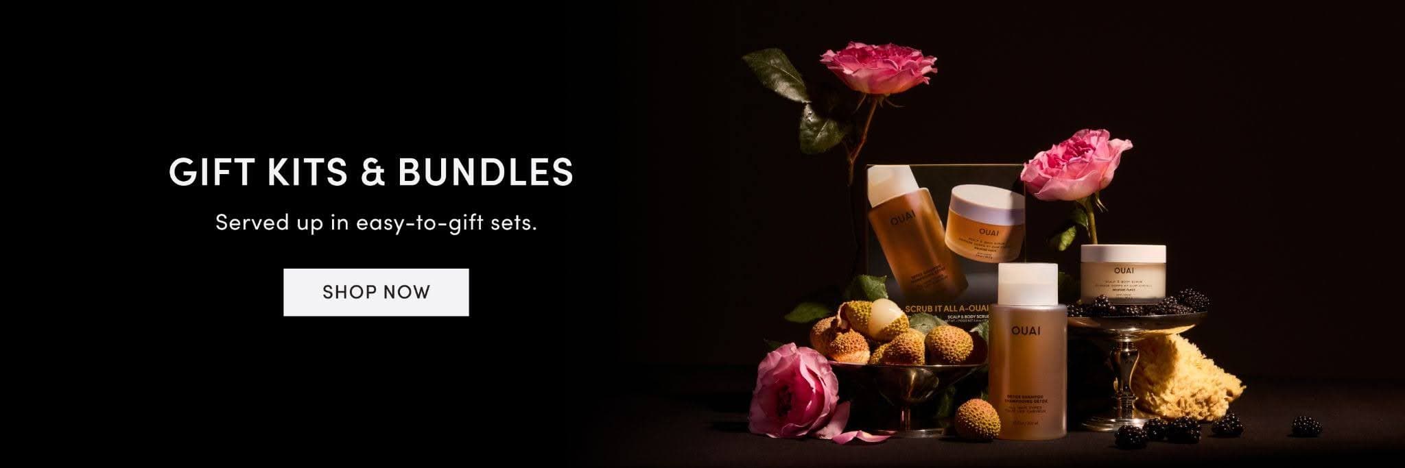 Gift kits & bundles for OUAI, featuring flowers, and different products