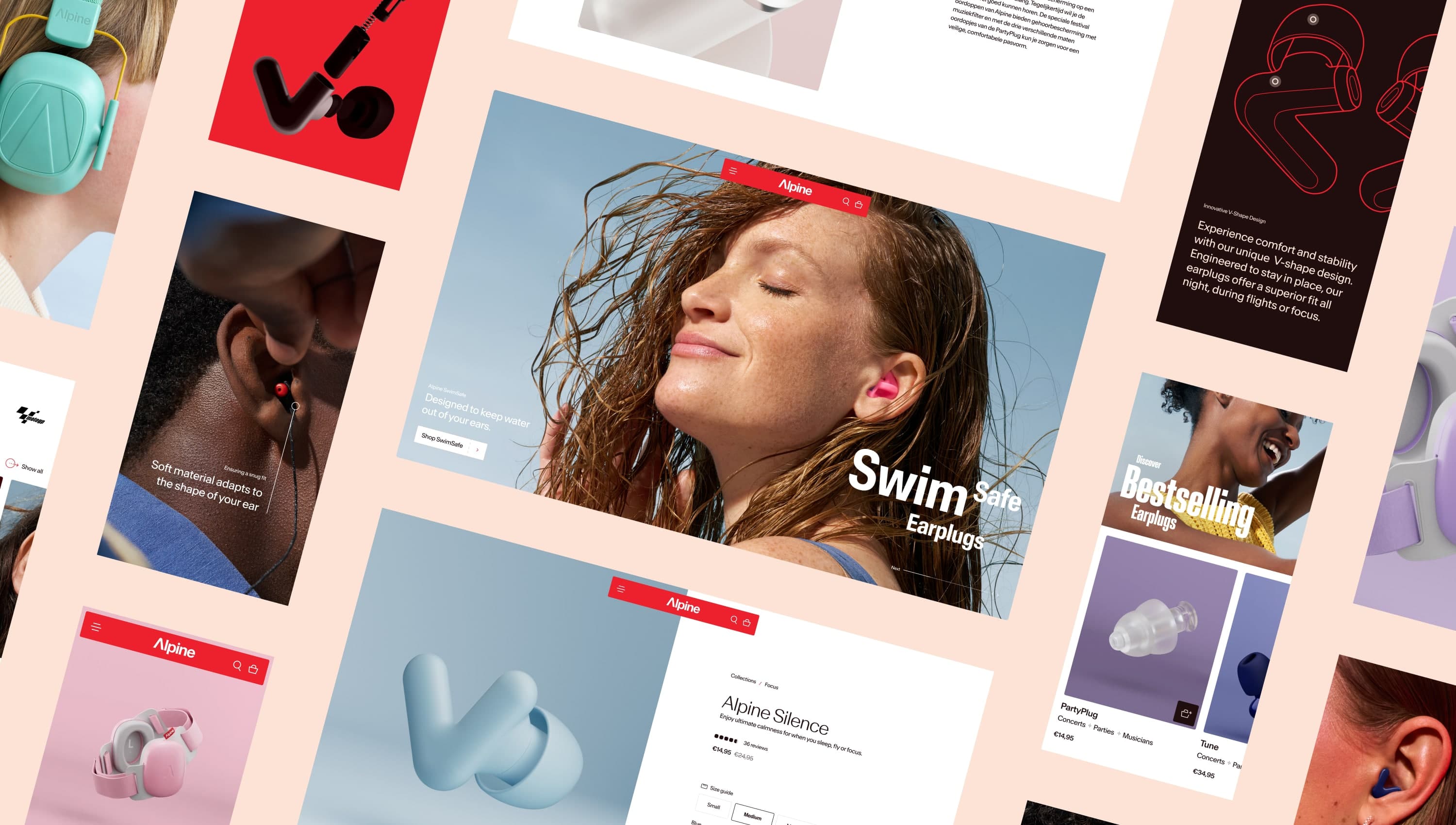A grid of website mockups showing the Alpine platform