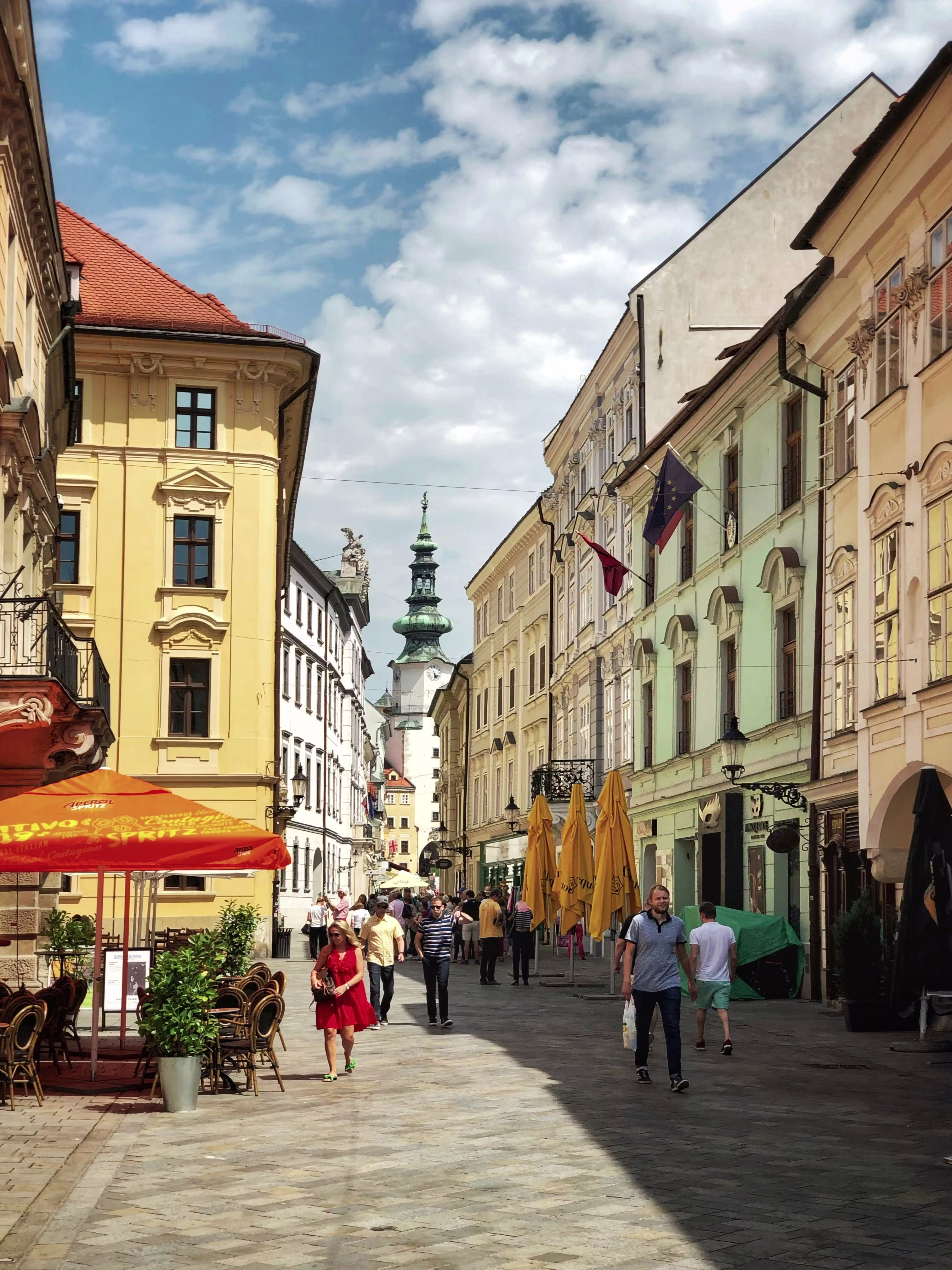 Downtown historic Bratislava during the summer